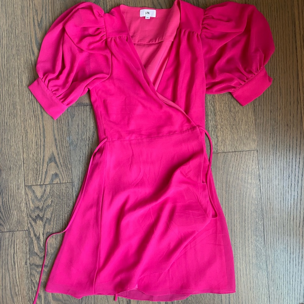 LPA Puff Sleeve Pink Dress
